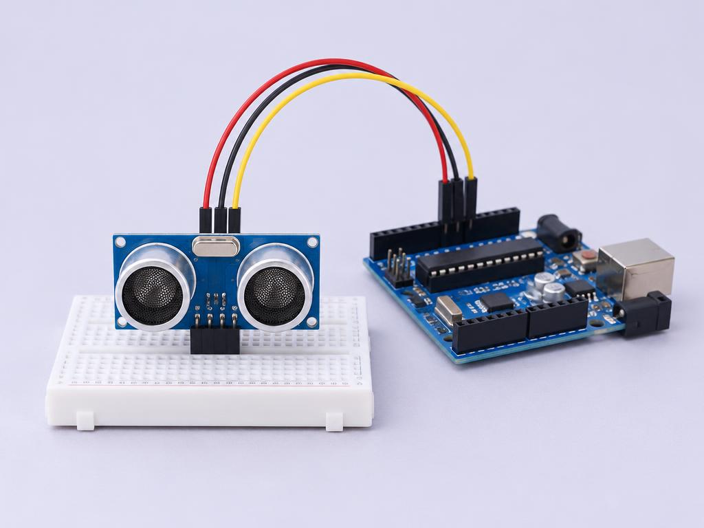 Ultrasonic distance sensor connected to an Arduino